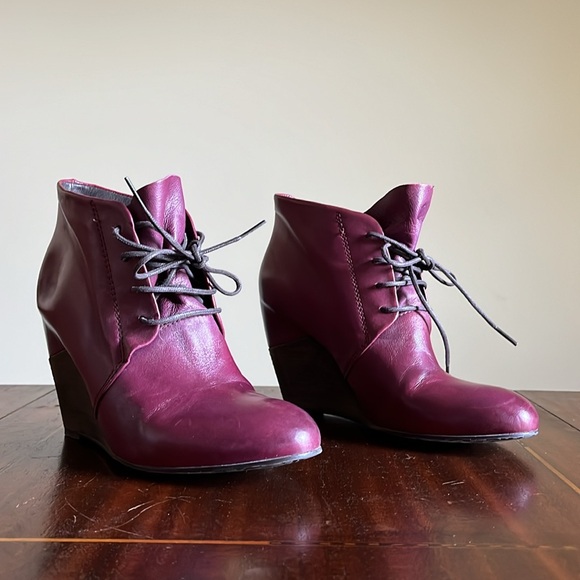 Zinda - Wedge ankle boot, cherry purple - Made in Spain - 39 / US 9 - Picture 2 of 6